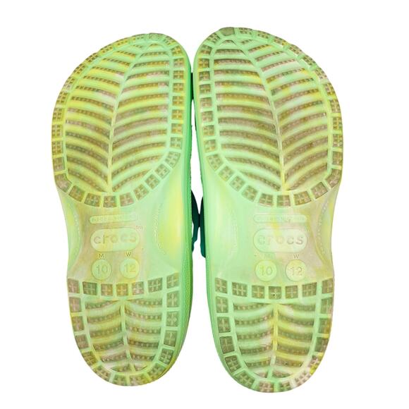 Crocs Men's Margaritaville Classic Clogs Sz 10 Women's 12 Green Yellow Tie Dye - Picture 13 of 14